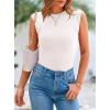 imagePRETTYGARDEN Womens Ribbed Tank Tops 2025 Summer Cap Sleeve Slim Fitted Knit Basic Casual Tee Shirts Trendy Fashion ClothesWhite