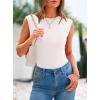 imagePRETTYGARDEN Womens Ribbed Tank Tops 2025 Summer Cap Sleeve Slim Fitted Knit Basic Casual Tee Shirts Trendy Fashion ClothesWhite