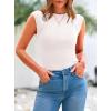 imagePRETTYGARDEN Womens Ribbed Tank Tops 2025 Summer Cap Sleeve Slim Fitted Knit Basic Casual Tee Shirts Trendy Fashion ClothesWhite