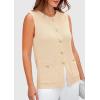 imagePRETTYGARDEN Womens Sweater Vests 2025 Summer Sleeveless Tank Tops Knit Button Down Cardigan Spring Trendy ClothesApricot