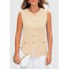 imagePRETTYGARDEN Womens Sweater Vests 2025 Summer Sleeveless Tank Tops Knit Button Down Cardigan Spring Trendy ClothesApricot
