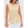 imagePRETTYGARDEN Womens Sweater Vests 2025 Summer Sleeveless Tank Tops Knit Button Down Cardigan Spring Trendy ClothesApricot