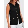 imagePRETTYGARDEN Womens Sweater Vests 2025 Summer Sleeveless Tank Tops Knit Button Down Cardigan Spring Trendy ClothesBlack
