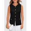 imagePRETTYGARDEN Womens Sweater Vests 2025 Summer Sleeveless Tank Tops Knit Button Down Cardigan Spring Trendy ClothesBlack