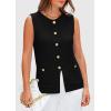 imagePRETTYGARDEN Womens Sweater Vests 2025 Summer Sleeveless Tank Tops Knit Button Down Cardigan Spring Trendy ClothesBlack