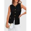 imagePRETTYGARDEN Womens Sweater Vests 2025 Summer Sleeveless Tank Tops Knit Button Down Cardigan Spring Trendy ClothesBlack