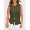 imagePRETTYGARDEN Womens Sweater Vests 2025 Summer Sleeveless Tank Tops Knit Button Down Cardigan Spring Trendy ClothesGreen