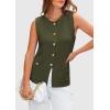 imagePRETTYGARDEN Womens Sweater Vests 2025 Summer Sleeveless Tank Tops Knit Button Down Cardigan Spring Trendy ClothesGreen