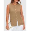 imagePRETTYGARDEN Womens Sweater Vests 2025 Summer Sleeveless Tank Tops Knit Button Down Cardigan Spring Trendy ClothesKhaki