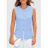 imagePRETTYGARDEN Womens Sweater Vests 2025 Summer Sleeveless Tank Tops Knit Button Down Cardigan Spring Trendy ClothesLight Blue