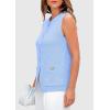 imagePRETTYGARDEN Womens Sweater Vests 2025 Summer Sleeveless Tank Tops Knit Button Down Cardigan Spring Trendy ClothesLight Blue