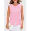 imagePRETTYGARDEN Womens Sweater Vests 2025 Summer Sleeveless Tank Tops Knit Button Down Cardigan Spring Trendy ClothesLight Pink