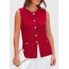 imagePRETTYGARDEN Womens Sweater Vests 2025 Summer Sleeveless Tank Tops Knit Button Down Cardigan Spring Trendy ClothesRed