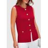 imagePRETTYGARDEN Womens Sweater Vests 2025 Summer Sleeveless Tank Tops Knit Button Down Cardigan Spring Trendy ClothesRed