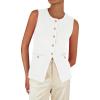 imagePRETTYGARDEN Womens Sweater Vests 2025 Summer Sleeveless Tank Tops Knit Button Down Cardigan Spring Trendy ClothesWhite