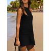 imagePRETTYGARDEN Womens Beach Cover Up Dress 2025 Summer Sleeveless Hollow Out Bathing Suit Swimwear Resort Vacation CoverupBlack