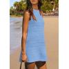 imagePRETTYGARDEN Womens Beach Cover Up Dress 2025 Summer Sleeveless Hollow Out Bathing Suit Swimwear Resort Vacation CoverupLight Blue