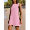 imagePRETTYGARDEN Womens Beach Cover Up Dress 2025 Summer Sleeveless Hollow Out Bathing Suit Swimwear Resort Vacation CoverupPink