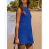imagePRETTYGARDEN Womens Beach Cover Up Dress 2025 Summer Sleeveless Hollow Out Bathing Suit Swimwear Resort Vacation CoverupRoyal Blue