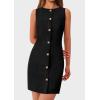 imagePRETTYGARDEN Womens Formal Dresses Summer 2025 Business Sleeveless Button Down Short Dress Elegant Work Office OutfitsBlack