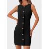 imagePRETTYGARDEN Womens Formal Dresses Summer 2025 Business Sleeveless Button Down Short Dress Elegant Work Office OutfitsBlack