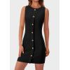 imagePRETTYGARDEN Womens Formal Dresses Summer 2025 Business Sleeveless Button Down Short Dress Elegant Work Office OutfitsBlack