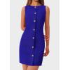 imagePRETTYGARDEN Womens Formal Dresses Summer 2025 Business Sleeveless Button Down Short Dress Elegant Work Office OutfitsBlue
