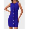 imagePRETTYGARDEN Womens Formal Dresses Summer 2025 Business Sleeveless Button Down Short Dress Elegant Work Office OutfitsBlue