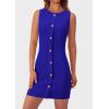 imagePRETTYGARDEN Womens Formal Dresses Summer 2025 Business Sleeveless Button Down Short Dress Elegant Work Office OutfitsBlue