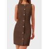 imagePRETTYGARDEN Womens Formal Dresses Summer 2025 Business Sleeveless Button Down Short Dress Elegant Work Office OutfitsBrown