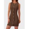 imagePRETTYGARDEN Womens Formal Dresses Summer 2025 Business Sleeveless Button Down Short Dress Elegant Work Office OutfitsBrown
