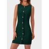 imagePRETTYGARDEN Womens Formal Dresses Summer 2025 Business Sleeveless Button Down Short Dress Elegant Work Office OutfitsGreen