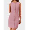 imagePRETTYGARDEN Womens Formal Dresses Summer 2025 Business Sleeveless Button Down Short Dress Elegant Work Office OutfitsPink