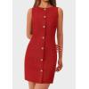 imagePRETTYGARDEN Womens Formal Dresses Summer 2025 Business Sleeveless Button Down Short Dress Elegant Work Office OutfitsRed