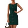 imagePRETTYGARDEN Womens Formal Dresses Summer 2025 Business Sleeveless Button Down Short Dress Elegant Work Office OutfitsGreen