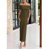 imagePRETTYGARDEN Off The Shoulder Dresses for Women 2025 Summer Elegant Bodycon Formal Cocktail Party Evening Maxi Long DressArmy Green