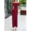 imagePRETTYGARDEN Off The Shoulder Dresses for Women 2025 Summer Elegant Bodycon Formal Cocktail Party Evening Maxi Long DressWine Red