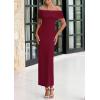 imagePRETTYGARDEN Off The Shoulder Dresses for Women 2025 Summer Elegant Bodycon Formal Cocktail Party Evening Maxi Long DressWine Red