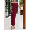 imagePRETTYGARDEN Off The Shoulder Dresses for Women 2025 Summer Elegant Bodycon Formal Cocktail Party Evening Maxi Long DressWine Red