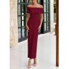 imagePRETTYGARDEN Off The Shoulder Dresses for Women 2025 Summer Elegant Bodycon Formal Cocktail Party Evening Maxi Long DressWine Red