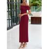 imagePRETTYGARDEN Off The Shoulder Dresses for Women 2025 Summer Elegant Bodycon Formal Cocktail Party Evening Maxi Long DressWine Red