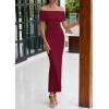 imagePRETTYGARDEN Off The Shoulder Dresses for Women 2025 Summer Elegant Bodycon Formal Cocktail Party Evening Maxi Long DressWine Red