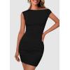 imagePRETTYGARDEN Womens 2025 Spring Mini Dress Sleeveless Off The Shoulder Ruched Short Fashion Bodycon Party Summer DressesBlack
