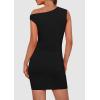 imagePRETTYGARDEN Womens 2025 Spring Mini Dress Sleeveless Off The Shoulder Ruched Short Fashion Bodycon Party Summer DressesBlack