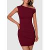 imagePRETTYGARDEN Womens 2025 Spring Mini Dress Sleeveless Off The Shoulder Ruched Short Fashion Bodycon Party Summer DressesWine Red