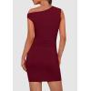 imagePRETTYGARDEN Womens 2025 Spring Mini Dress Sleeveless Off The Shoulder Ruched Short Fashion Bodycon Party Summer DressesWine Red
