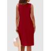 imagePRETTYGARDEN Womens 2025 Summer Sleeveless Mini Dress Crewneck Loose Tank A Line Pleated Swing Flowy Party DressesRed