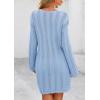 imagePRETTYGARDEN Womens Swimsuit Cover Up 2025 Summer Bathing Suit Swimwear Crochet Knit Dress Fashion Beach Vacation ClothesBlue