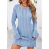 imagePRETTYGARDEN Womens Swimsuit Cover Up 2025 Summer Bathing Suit Swimwear Crochet Knit Dress Fashion Beach Vacation ClothesBlue