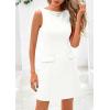 imagePRETTYGARDEN Womens 2025 Casual Sleeveless Summer Dresses Boat Neck Zipper Bodycon A Line Date Night Party Mini DressWhite